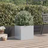 Planter Silver 42x40x39 cm Galvanised Steel - Side View