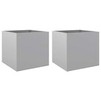 Planters 2 pcs Silver 42x40x39 cm Galvanised Steel