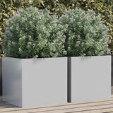 Planters 2 pcs Silver 42x40x39 cm Galvanised Steel
