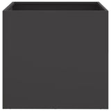 Planter Black 49x47x46 cm Steel - Top-Down View