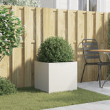 Planter White 49x47x46 cm Steel - Side View