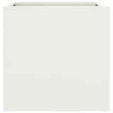 Planter White 49x47x46 cm Steel - Rear View