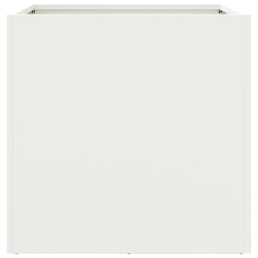 Planter White 49x47x46 cm Steel
