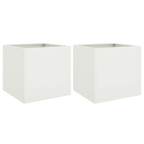 Planters 2 pcs White 49x47x46 cm Steel
