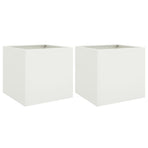 Planters 2 pcs White 49x47x46 cm Steel