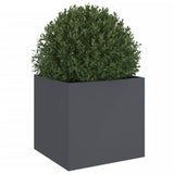 Planter Anthracite 49x47x46 cm Steel - Top-Down View