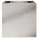 Planter Silver 49x47x46 cm Stainless Steel - Rear View