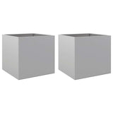 Planters 2 pcs Silver 49x47x46 cm Galvanised Steel