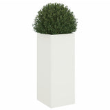 Planter White 32x29x75 cm Steel - Top-Down View
