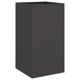 Planter Black 42x38x75 cm Steel - Front View