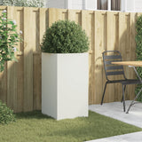 Planter White 42x38x75 cm Steel - Side View