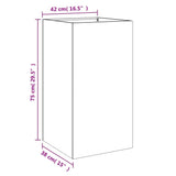 Planter White 42x38x75 cm Steel