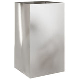 Planter Silver 42x38x75 cm Stainless Steel - Front View
