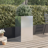 Planter Silver 42x38x75 cm Stainless Steel - Side View