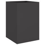 Planter Black 52x48x75 cm Steel - Front View
