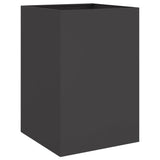 Planter Black 52x48x75 cm Steel - Rear View