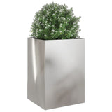 Planter Silver 52x48x75 cm Stainless Steel - Top-Down View