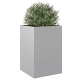 Planter Silver 52x48x75 cm Galvanised Steel - Top-Down View