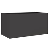 Planter Black 62x30x29 cm Steel - Front View
