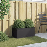 Planter Black 62x30x29 cm Steel - Side View