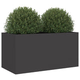 Planter Black 62x30x29 cm Steel - Top-Down View