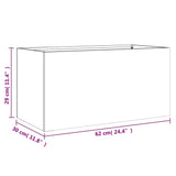 Planter Black 62x30x29 cm Steel - Extra Image