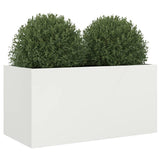Planter White 62x30x29 cm Steel - Top-Down View