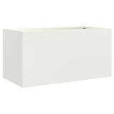 Planter White 62x30x29 cm Steel - Close-Up Angle