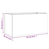 Planter White 62x30x29 cm Steel - Extra Image