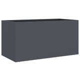 Planter Anthracite 62x30x29 cm Steel - Front View