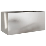 Planter Silver 62x30x29 cm Stainless Steel - Front View