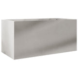 Planter Silver 62x30x29 cm Stainless Steel - Close-Up Angle