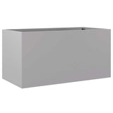 Planter Silver 62x30x29 cm Galvanised Steel - Front View