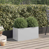 Planter Silver 62x30x29 cm Galvanised Steel - Side View