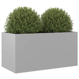 Planter Silver 62x30x29 cm Galvanised Steel - Top-Down View