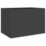 Planter Black 62x40x39 cm Steel - Front View
