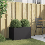 Planter Black 62x40x39 cm Steel - Side View