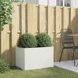 Planter White 62x40x39 cm Steel - Side View