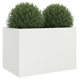Planter White 62x40x39 cm Steel - Top-Down View