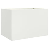 Planter White 62x40x39 cm Steel - Close-Up Angle