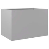 Planter Silver 62x40x39 cm Galvanised Steel - Front View