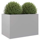 Planter Silver 62x40x39 cm Galvanised Steel - Top-Down View