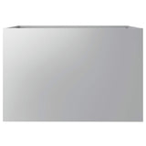 Planter Silver 62x40x39 cm Galvanised Steel - Rear View