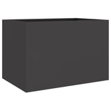 Planter Black 62x47x46 cm Steel - Front View