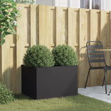 Planter Black 62x47x46 cm Steel - Side View