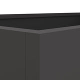 Planter Black 62x47x46 cm Steel - Low Angle