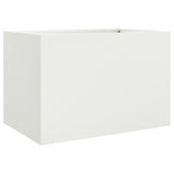 Planter White 62x47x46 cm Steel - Front View