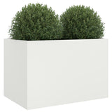 Planter White 62x47x46 cm Steel - Top-Down View