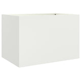 Planter White 62x47x46 cm Steel - Close-Up Angle