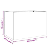 Planter White 62x47x46 cm Steel - Extra Image